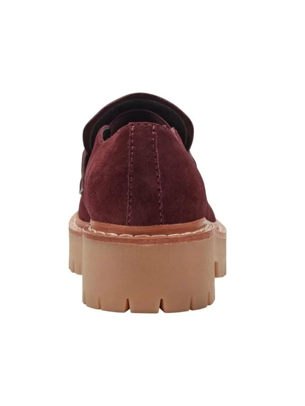 Marc Fisher LTD Norton Lug Penny Loafers Dark Red Suede Women's 7.5M NIB